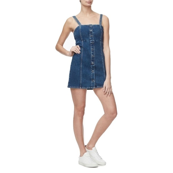 NWT GOOD AMERICAN Denim Button Dress, Size 3 - Picture 3 of 4